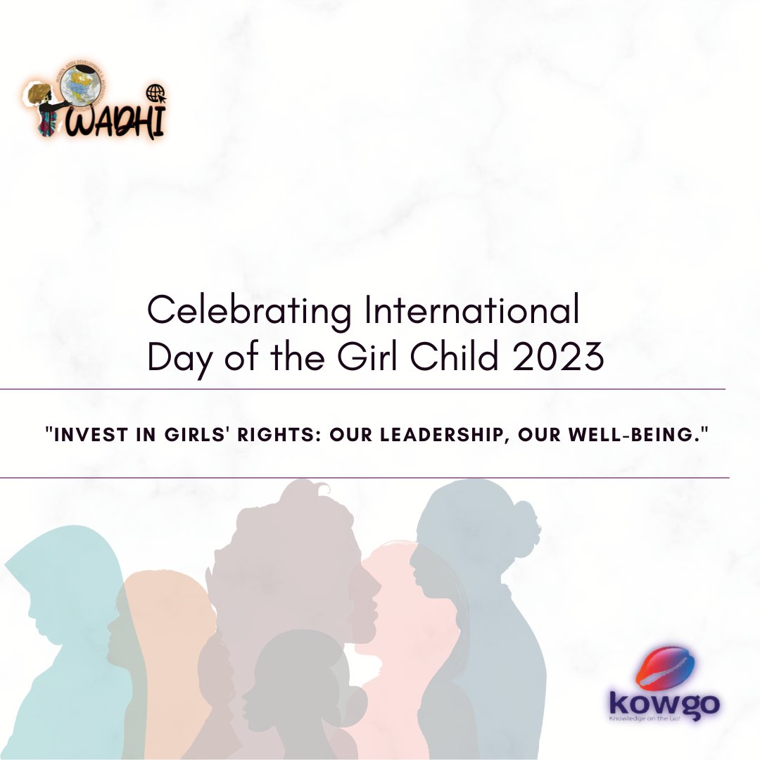 'Invest in Girls' Rights: Our Leadership, Our Well-being.'

Happy International Day of the Girl Child!!!

#wadhikowgo #womenintech #womenintrade #womeninbusiness #womenempoweringwomen #idgc2023