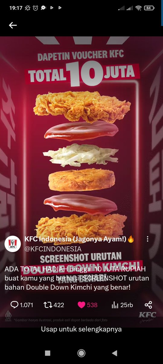 @KFCINDONESIA Done @KFCINDONESIA #KFCIndonesia #SeleraOriginal
Yuk ikutan @amaliafazr @shantydew @Mithanovnov