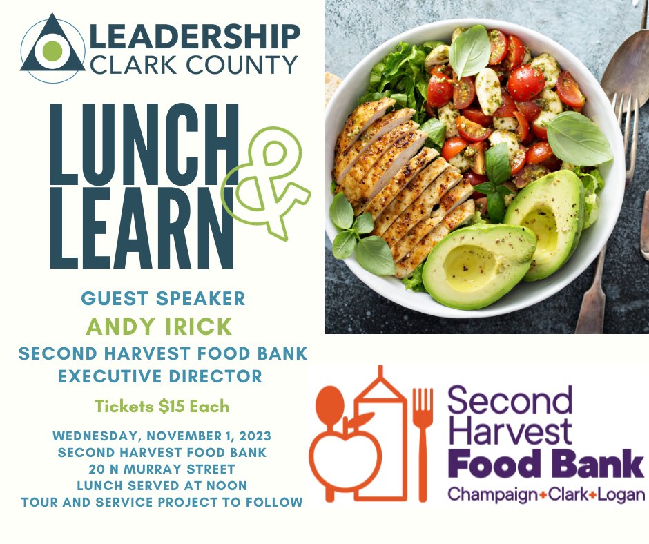 ClarkCoLeader's tweet photo. Join us for a Leadership Clark County Ohio Lunch &amp; Learn event at Second Harvest Food Bank of Clark, Champaign &amp; Logan Counties
https://t.co/F7TIEpIBpQ
#leadershipclarkcountyohio
#Networking #LunchAndLearn #CommunityService #MakeADifference #ConnectAndLearn #SecondHarvestF https://t.co/RSk0RP2l66