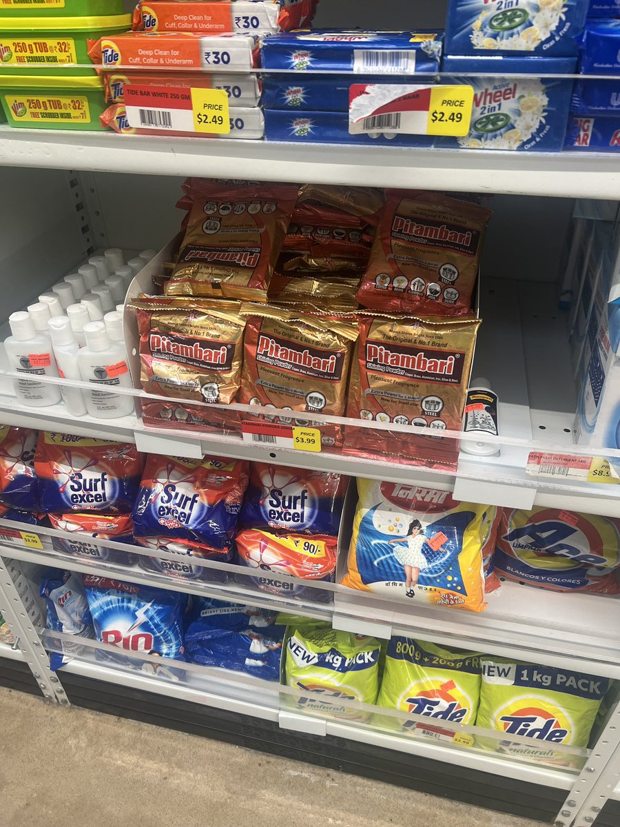 saurabhrane99's tweet photo. Highlight of the week was finding “Pitambari” and “Nirma” in the US😂 https://t.co/RhWCuf9RUG