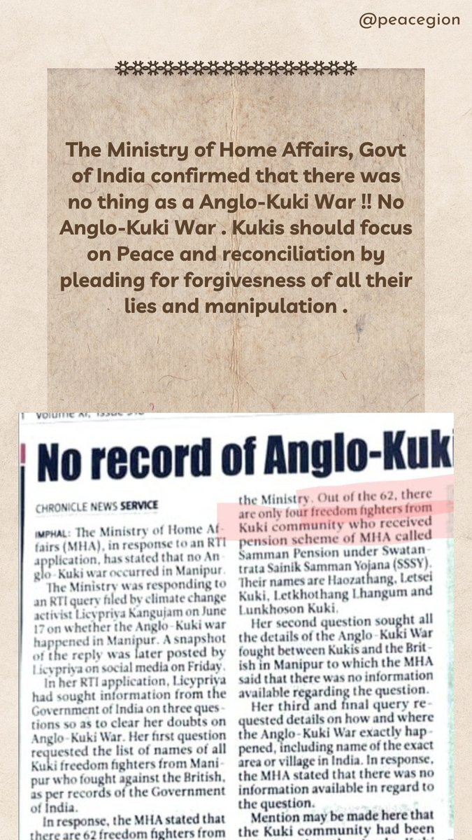 It is from this imaginary Anglo-Kuki war gate point, where the #KukiNarcoTerrorists all set &amp; engineered to start the #ManipurViolence. However it turns out there's no history at all for this war &amp; it's just their foooking imagination..huhh! #KukiLiesXposed #KukiLiars