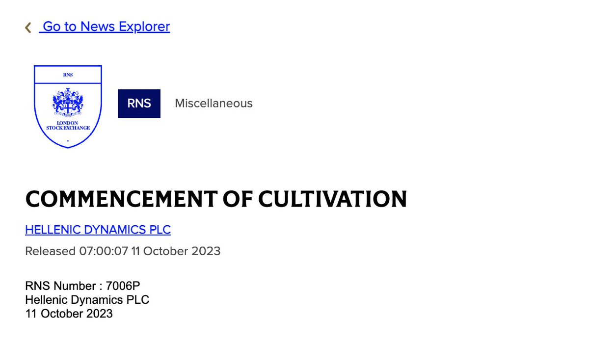 HellenicDynamic's tweet image. RNS Announcement 📣 

Following the announcement of 29 September 2023, Elgo Dimitra, the public research institute overseen by the Greek Ministry of Agriculture, has begun the cultivation of medical cannabis flowers for Hellenic Dynamics.  

Read more ⬇️ 

shorturl.at/uvBDO