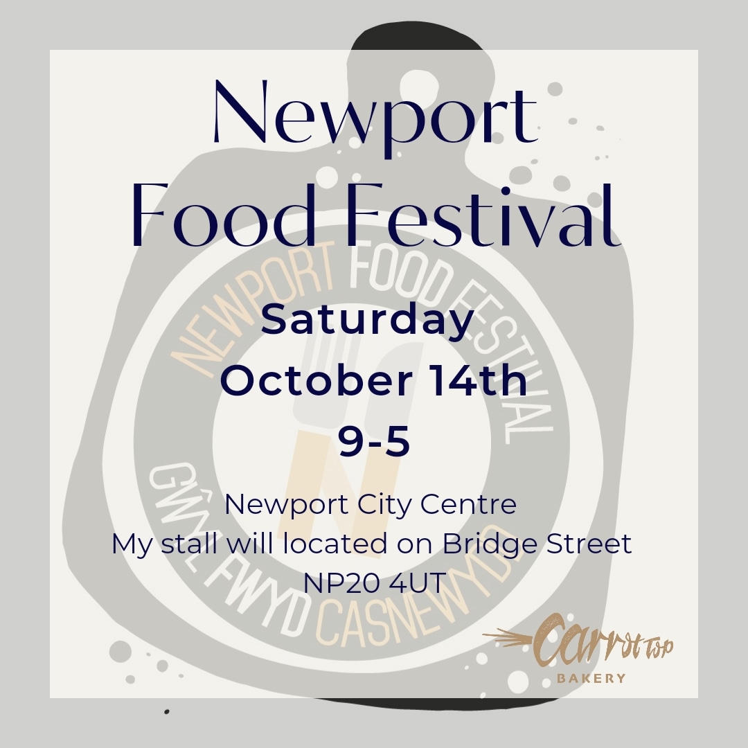 carrottopbakery's tweet photo. Can't wait to be involved in this one... Finally I have a pitch at Newport food festival.

My stall will be located on Bridge Street,I'll update you on the day as to the exact location. 

I'll have all the favourites, some seasonal specials and of course a few plant based options https://t.co/sBJMuPayDj