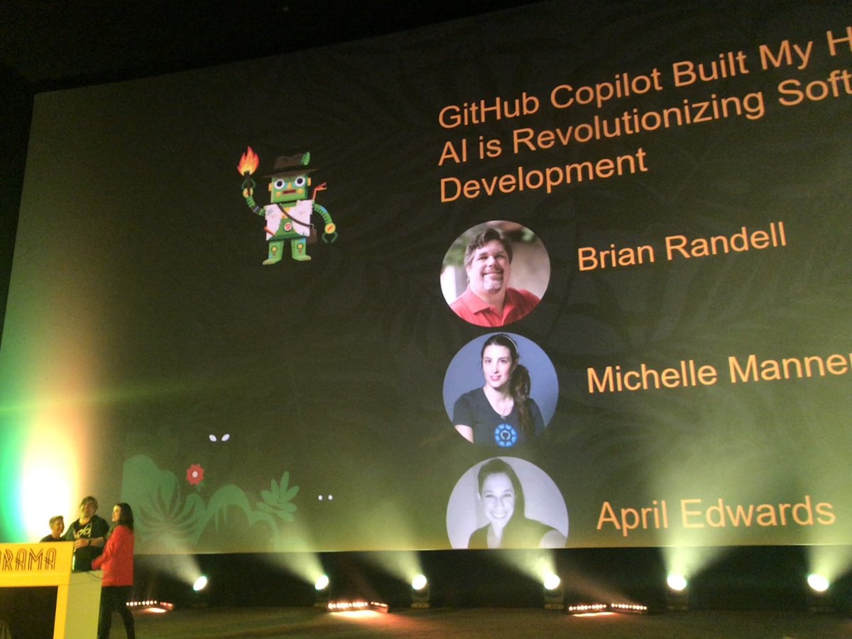 And off to the closing keynote by <a href="/TheAprilEdwards/">TheAprilEdwards</a> , <a href="/brianrandell/">Brian A. Randell</a> and <a href="/MishManners/">✨ Michelle "MishManners" Duke 🍩</a> ! 🔥
#techorama