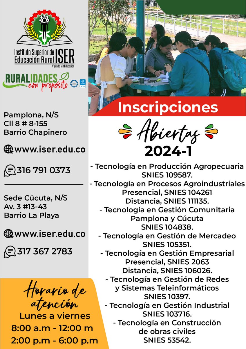 Instituto Superior de Educación Rural - ISER tweet media