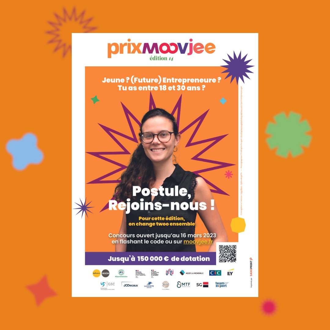 moovjee_'s tweet photo. Vous avez sûrement vu passer nos affiches du #PrixMoovjee un peu partout👀. On vous annonce que la préinscription pour le #PrixMoovjee2024 est officiellement ouverte !

Relève ce défi challengeant et tente de remporter jusqu’à 150 000 € de dotation !😮

👉https://t.co/HJDDTet9SU https://t.co/K5dm8hSEdx