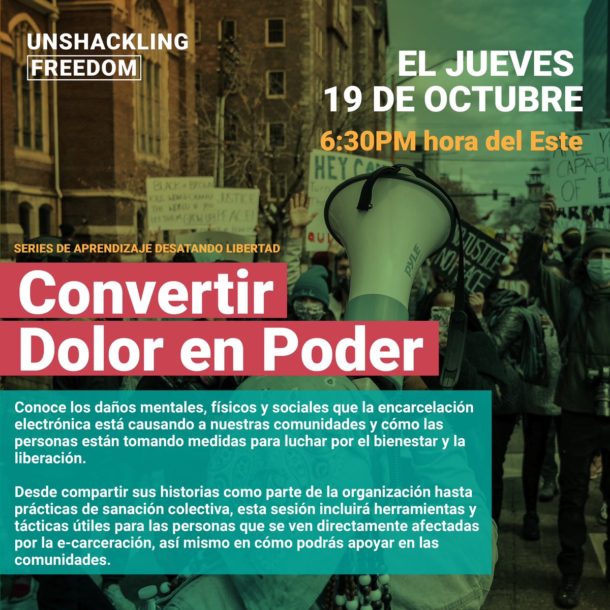 On 10/19 we’re finding the power in healing. Sign up now to learn about the mental, physical &amp;  social harms e-carceration is causing our communities &amp; how folks are taking action to fight for wellness &amp; liberation: mediajustice.zoom.us/meeting/regist…