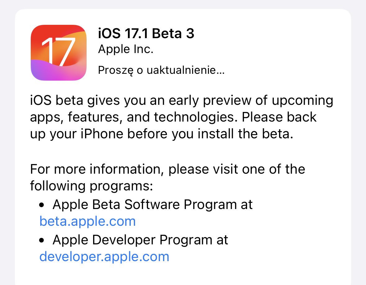 TomekC89's tweet photo. Loading… #iOS171Beta3 https://t.co/0y5ObjkVD4
