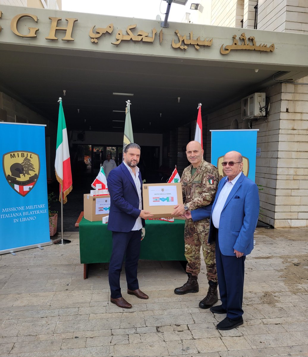 ItalyinLebanon's tweet photo. #MIBIL goes on with its CIMIC projects in favour of Lebanese public health structures through the distribution of antibiotic drugs donated by Banco Farmaceutico italiano to Beirut military hospital, as well as Sibline and Karantina hospitals. https://t.co/ui3Mnnn5lR