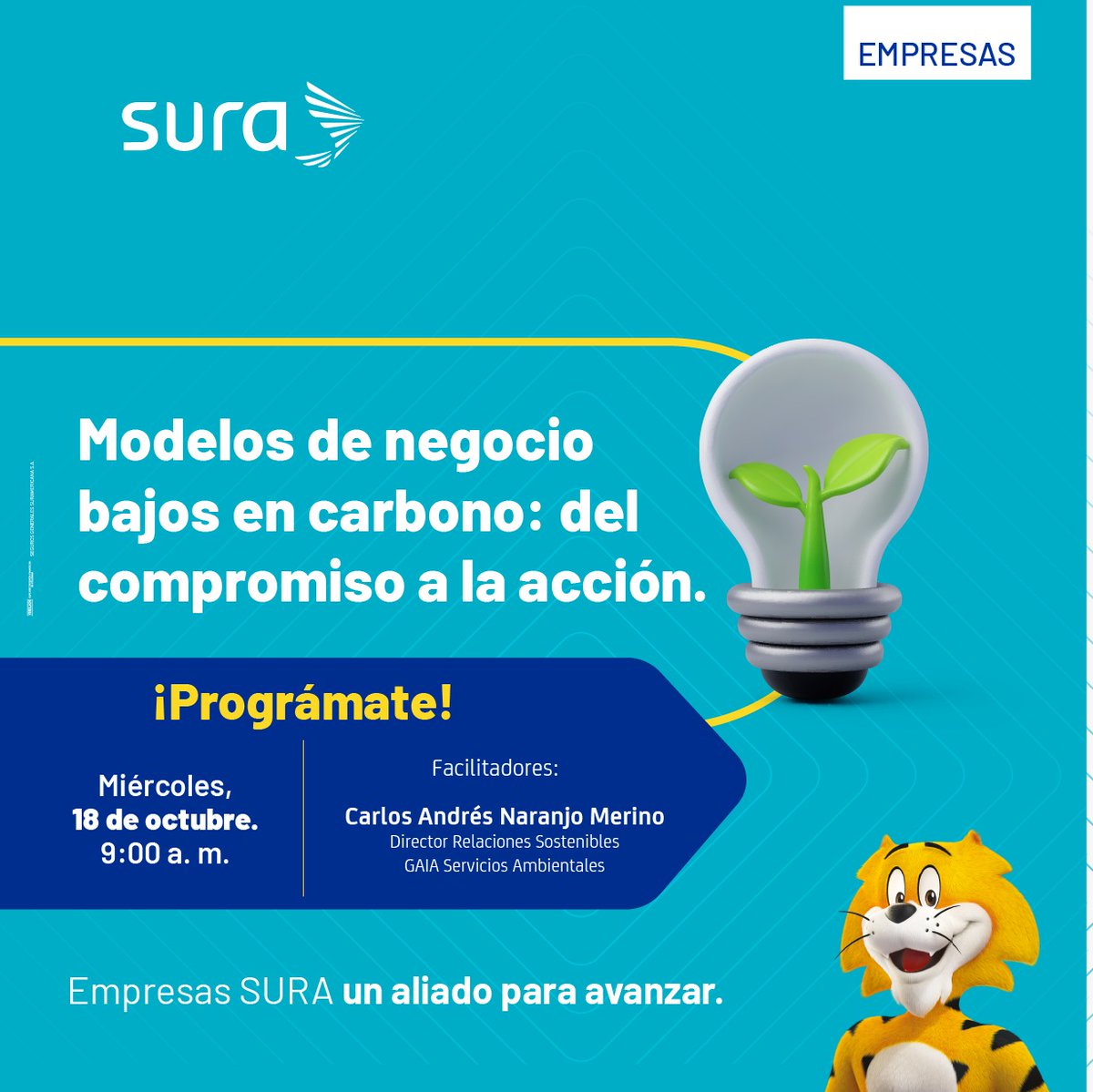 natipachamama's tweet photo. ¡Prográmate! Aula abierta octubre 2023: Modelos de negocio bajos en carbono: del compromiso a la acción.

Conéctate a través de: https://t.co/LCZpsfjcdi

¡Te esperamos! https://t.co/T1wVO1uQM7