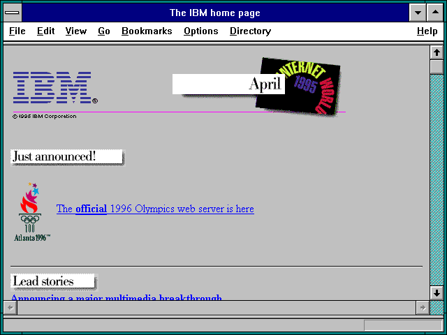 WebDesignMuseum's tweet photo. Homepages of major technology companies in 1995

– Adobe
– Apple
– Dell
– IBM

#WebDesignHistory https://t.co/v5jLdkWn7e