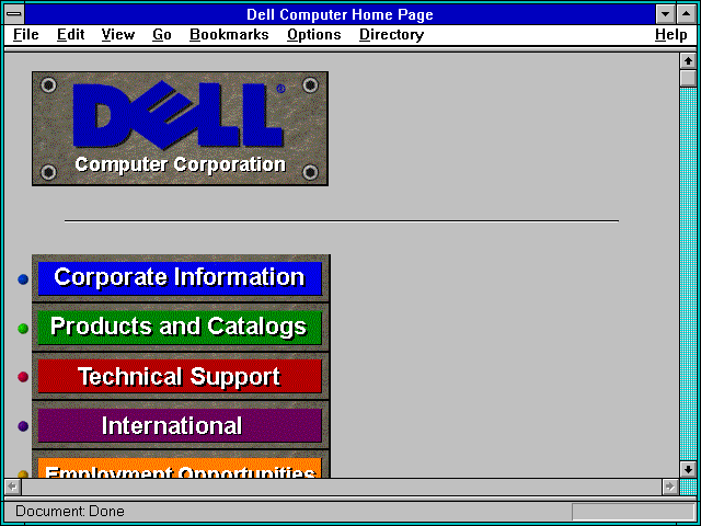 WebDesignMuseum's tweet photo. Homepages of major technology companies in 1995

– Adobe
– Apple
– Dell
– IBM

#WebDesignHistory https://t.co/v5jLdkWn7e