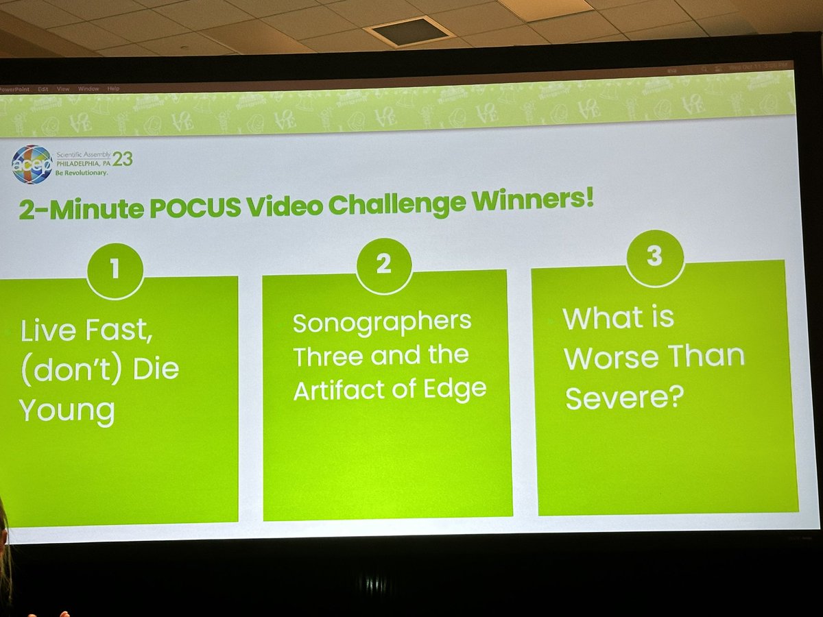 ACEP Ultrasound (@acep_eus) on Twitter photo CONGRATS to the winners of the 2-minute #POCUS Video Challenge! <a href="/MetroHealth_EM/">MH/CCF/CWRU Emergency Medicine Residency</a> <a href="/UConnEmergMed/">UConn Emergency Med</a> <a href="/RutgersNJMS_EM/">Rutgers NJMS EM</a> #ACEP23 CONGRATS to the winners of the 2-minute #POCUS Video Challenge! <a href="/MetroHealth_EM/">MH/CCF/CWRU Emergency Medicine Residency</a> <a href="/UConnEmergMed/">UConn Emergency Med</a> <a href="/RutgersNJMS_EM/">Rutgers NJMS EM</a> #ACEP23