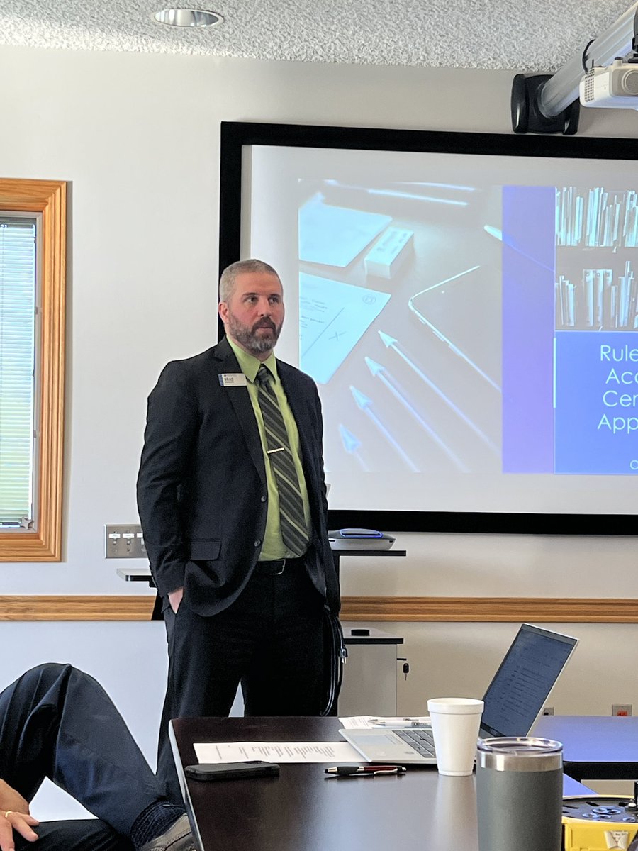 NCSACinde's tweet image. @esu11 Superintendent Meeting with director reports on technology, SPED, and teaching &amp;amp; learning. #TurnitUptoESU11

Brad Dirksen @NDE_GOV presented positive changes in rule 21 &amp;amp; 24 on certification and accreditation. 
 
Delicious lunch &amp;amp; @NRCSA1980 meeting followed. #RootedNe