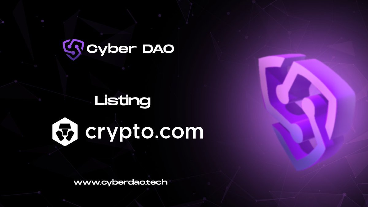 Cyber DAO (@cyberdao__) on Twitter photo 🥂 Great news for everyone who trusts our work, we have just been listed on <a href="/cryptocom/">Crypto.com</a>, where more people will get to know $C-DAO
link - crypto.com/price/ico-cale…
#Crypto #BSC #CyberDAO #ICO #listing #Binance 🥂 Great news for everyone who trusts our work, we have just been listed on <a href="/cryptocom/">Crypto.com</a>, where more people will get to know $C-DAO
link - crypto.com/price/ico-cale…
#Crypto #BSC #CyberDAO #ICO #listing #Binance