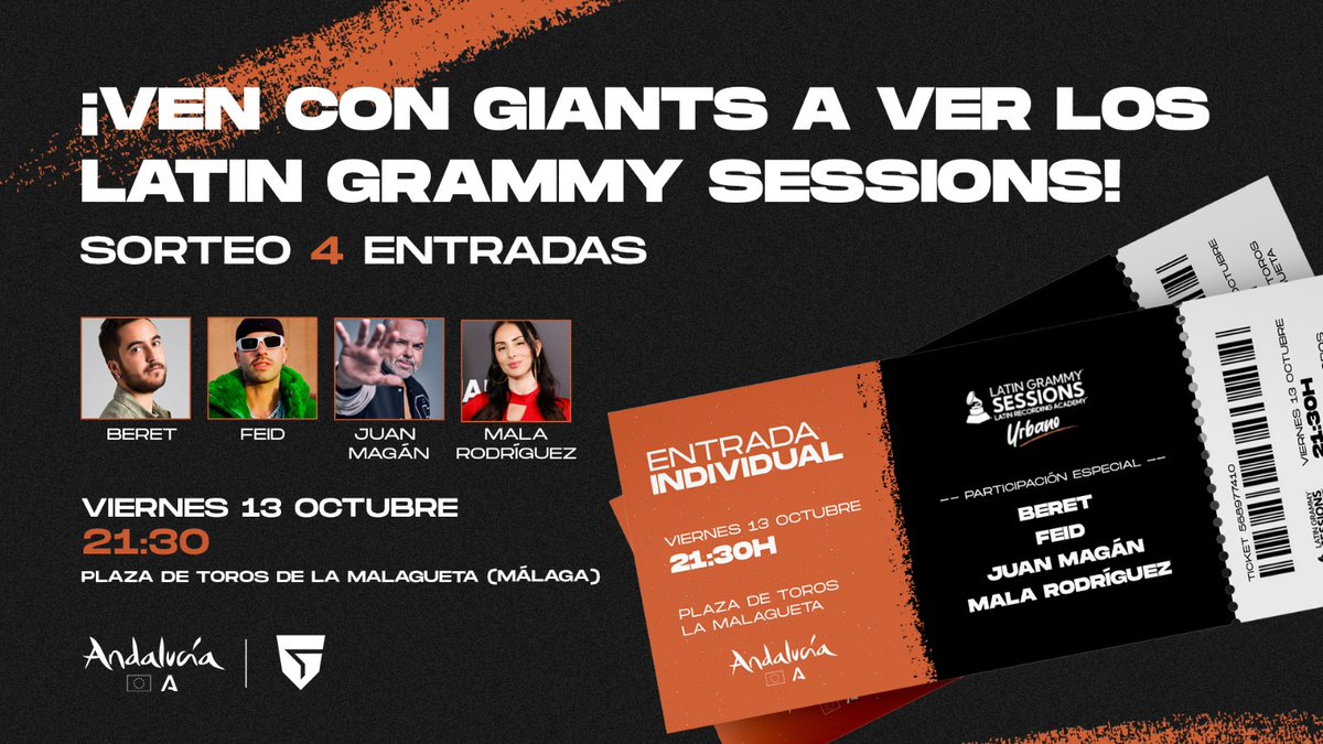 HITBOXKING's tweet photo. Los Latin GRAMMY Sessions Urbano vienen a Málaga🎙️🔥

Junto a @viveandalucia sorteamos 30 entradas para el eventazo histórico que viviremos el viernes.

Para participar:
🔁 RT a este tweet
🤝 Follow @HITBOXKING  
🗨️ Cita a dos amigos
(termina 12/10/23)

#LatinGRAMMYxAndalucia https://t.co/JYUxgMr3Au