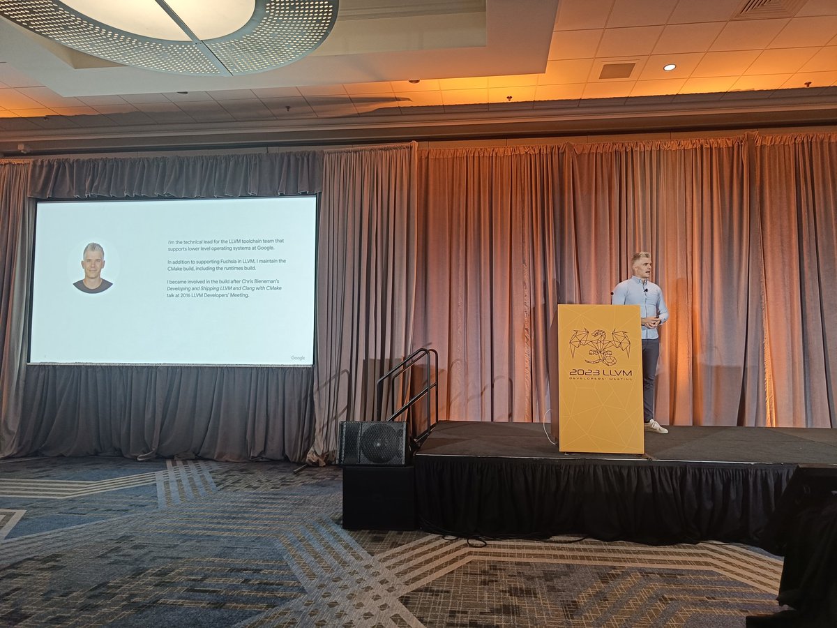 One of the great things about the <a href="/llvmorg/">llvm.org</a> Developers' Meeting is its strong tutorial track. As a generalist, I rely on these sessions to keep up to date.  Today a session from <a href="/petrh/">Petr Hosek</a> explaining the LLVM CMake based build system.