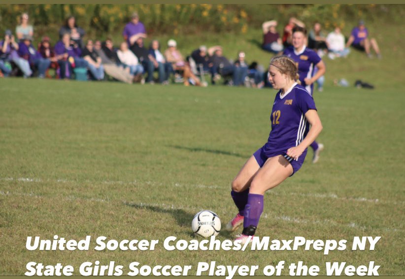 Congratulations to <a href="/Shannonk312/">Shannon Kingsbury</a> on her selection as the <a href="/UnitedCoaches/">United Soccer Coaches</a> <a href="/MaxPreps/">MaxPreps</a> New York State Girls Soccer Player of the Week for the week of October 2-8. #PurpleDevilPride #PurpleDevil4Life