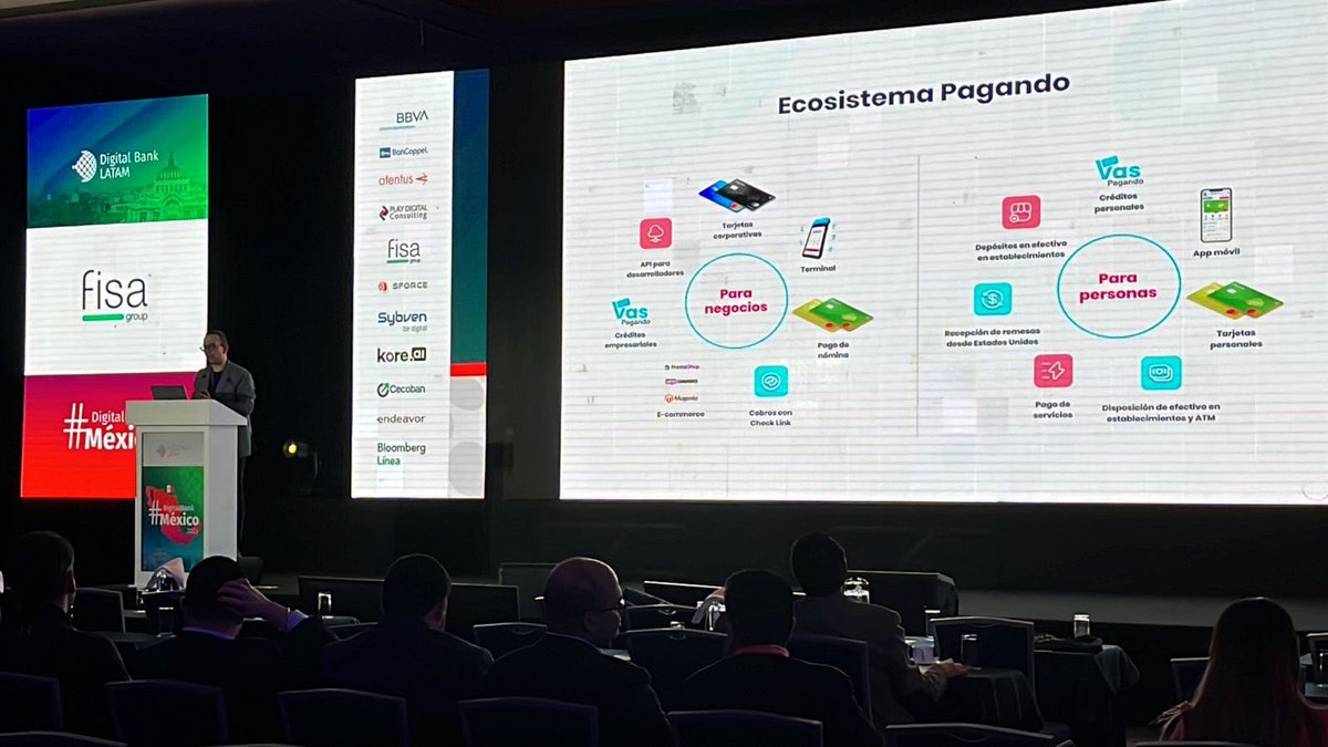 DigitalBankLA's tweet photo. Terminamos la jornada del #DigitalBankMexico con la startup #Pagando. Mira su intervención en: https://t.co/mhOuWGqYS4 https://t.co/WlQYBJQT3N