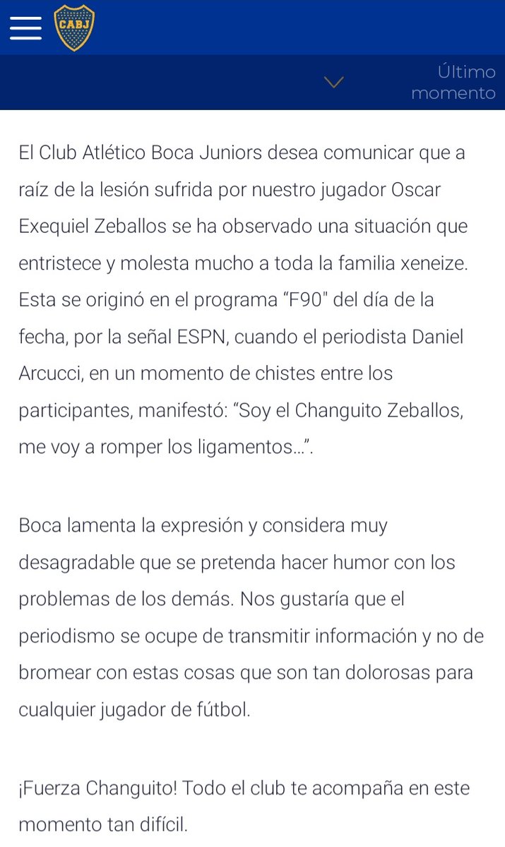 Nicoambrogi's tweet photo. Comunicado de @BocaJrsOficial sobre los dichos de Arcucci en F90 https://t.co/vk5nICtpds