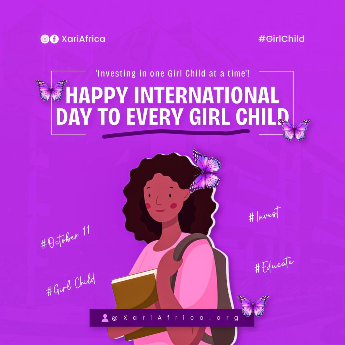 Universal access to sexual and reproductive health-care services is possible for every girl. Happy #InternationalDayOfTheGirl from all of us at XariAfrica.