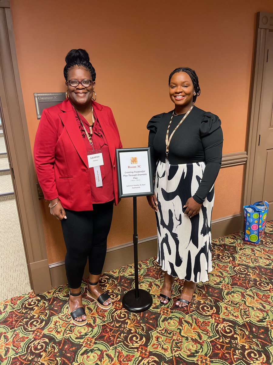 NurturingHomes's tweet photo. Recap of our pre-conference session at the Mississippi Early Childhood Association 2023 Conference! 

NHI coaches, Laletrice and Dani, presented on creating purposeful play through dramatic play. 

#MSUext #TakingCareOfWhatMatters #NHI https://t.co/uQsjTVWmaz