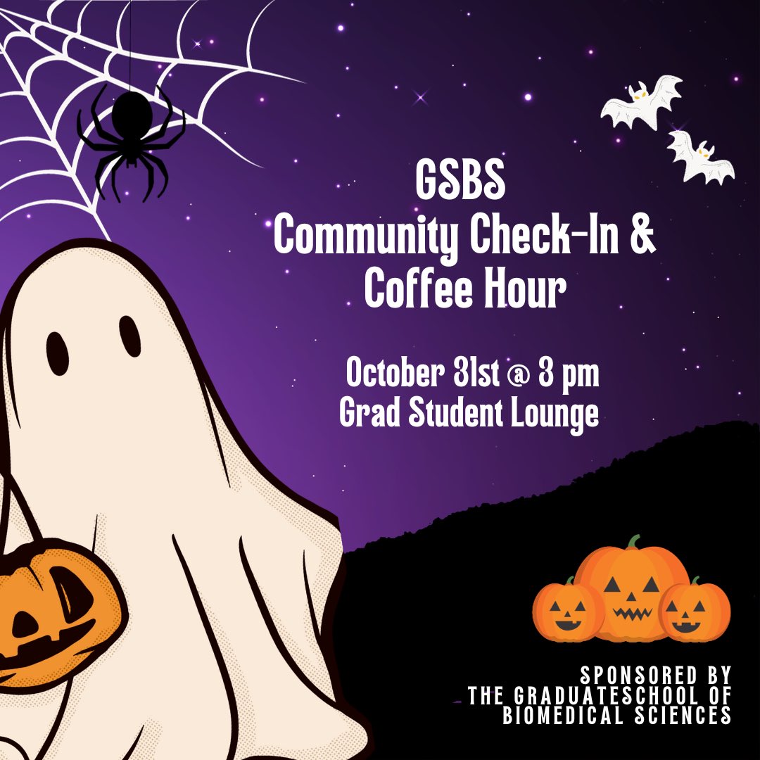 Dr. Arnaldo Díaz (@adiaz_phd) on Twitter photo Join us on October 31st @ 3PM in the NL3.206 Grad Student Lounge.
<a href="/UTSWGradSchool/">UTSW Graduate School of Biomedical Sciences</a> Community Check-In and Coffee Hour! 👻🎃☕️ Join us on October 31st @ 3PM in the NL3.206 Grad Student Lounge.
<a href="/UTSWGradSchool/">UTSW Graduate School of Biomedical Sciences</a> Community Check-In and Coffee Hour! 👻🎃☕️