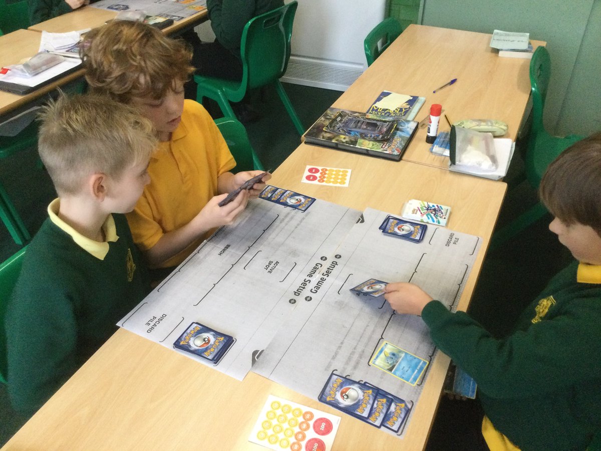 burlingtonjnr's tweet photo. It was very busy at our Pokémon Club this lunchtime. Seasoned players were teaching the novices how to play and battled it out. @pokemon @PokemonNewsUK Thank you for all of your support @MightyLGames https://t.co/vYXeIdi2H4