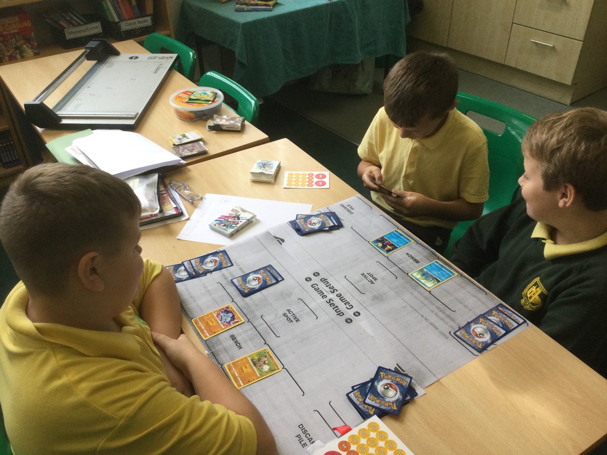 burlingtonjnr's tweet photo. It was very busy at our Pokémon Club this lunchtime. Seasoned players were teaching the novices how to play and battled it out. @pokemon @PokemonNewsUK Thank you for all of your support @MightyLGames https://t.co/vYXeIdi2H4
