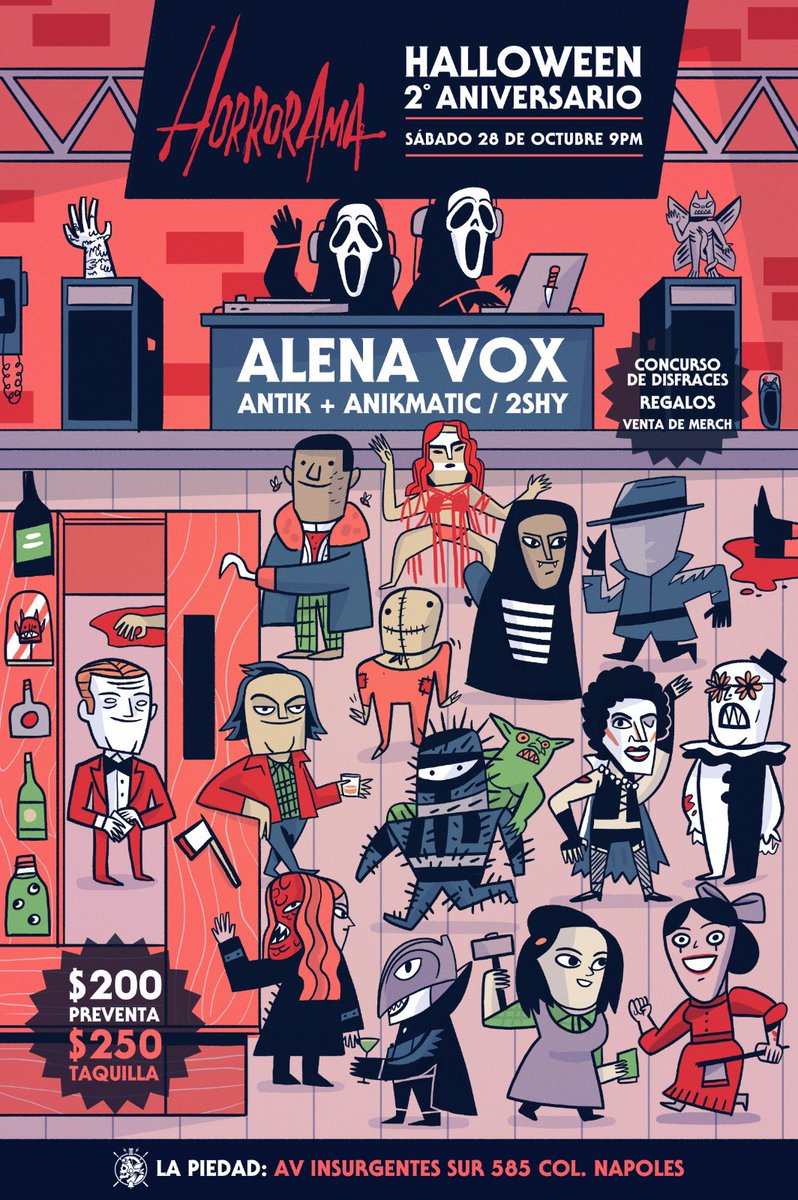 No olviden que este sábado 28 de octubre tenemos la mejor fiesta de  Halloween 🎃 del DF y el aniversario 2 de <a href="/loshorrorama/">Horrorama</a> halloween-horrorama-2.boletia.com