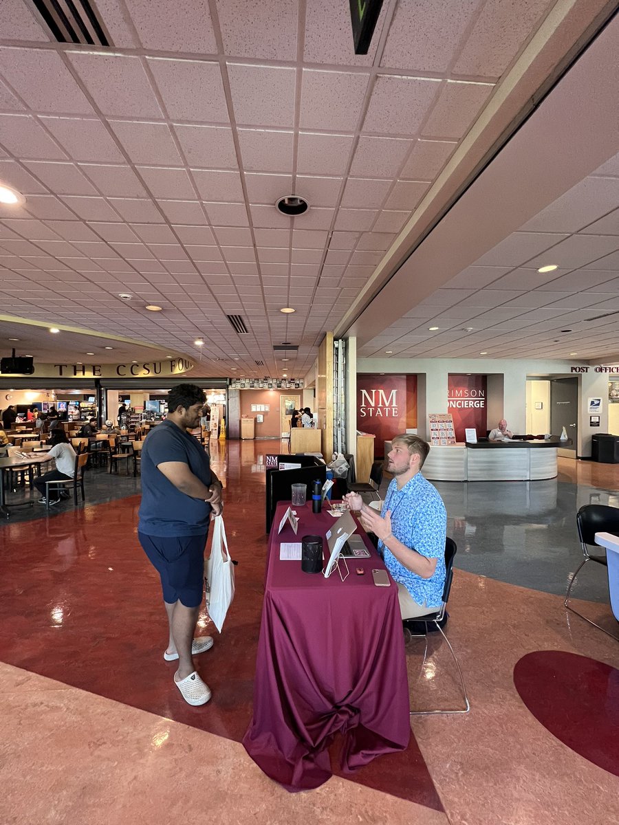 wsmnmsu's tweet photo. We had a fantastic time at today’s Financial Wellness Fair put on by @NMSU_NCFC ! We appreciate the NMSU Nusenda Center for giving us the chance to market and advertise for our degree program to the students of NMSU, and we can’t wait to see what’s next for Water Science! 💦♻️🚰 https://t.co/bCJHq01lbR