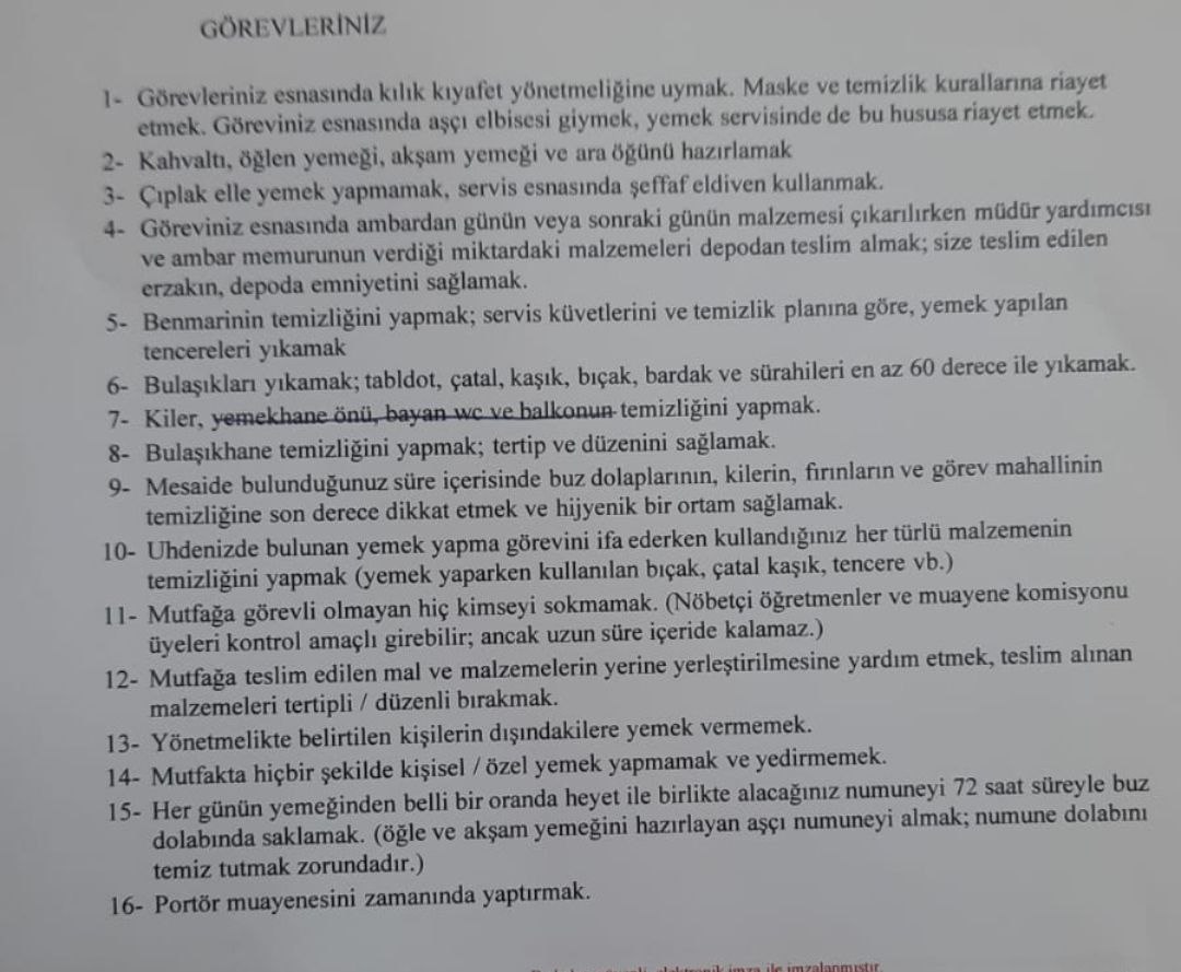 <a href="/tayyip_dalgin/">Tayyip DALGIN</a> <a href="/Yusuf__Tekin/">Yusuf Tekin</a> <a href="/tcmeb/">Millî Eğitim Bakanlığı</a> Sayın Bakanım <a href="/Yusuf__Tekin/">Yusuf Tekin</a> M.E.B'da çalışan aşçılara okul müdürleri tarafından dayatılan görev tanımların'dan haberiniz varmı? <a href="/drfahrettinkoca/">Dr. Fahrettin Koca</a> sayın Bakanım sizce yemek yapan birinin tuvalet temizlemesi, bulaşık yıkaması sağlık ve hijyen yönünden uygunmudur?  #mebascıları #meb