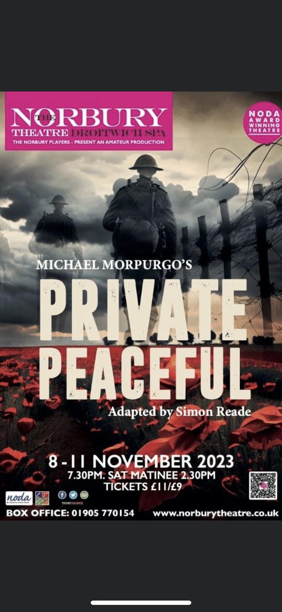 sarahmiles1975's tweet photo. Tickets are available for Private Peaceful at The Norbury Theatre, Droitwich- I am part of the ensemble with two small speaking roles… would love your support!!! #Nearly50 #livingthedream #thisgirlcan https://t.co/3mmHSOahSZ