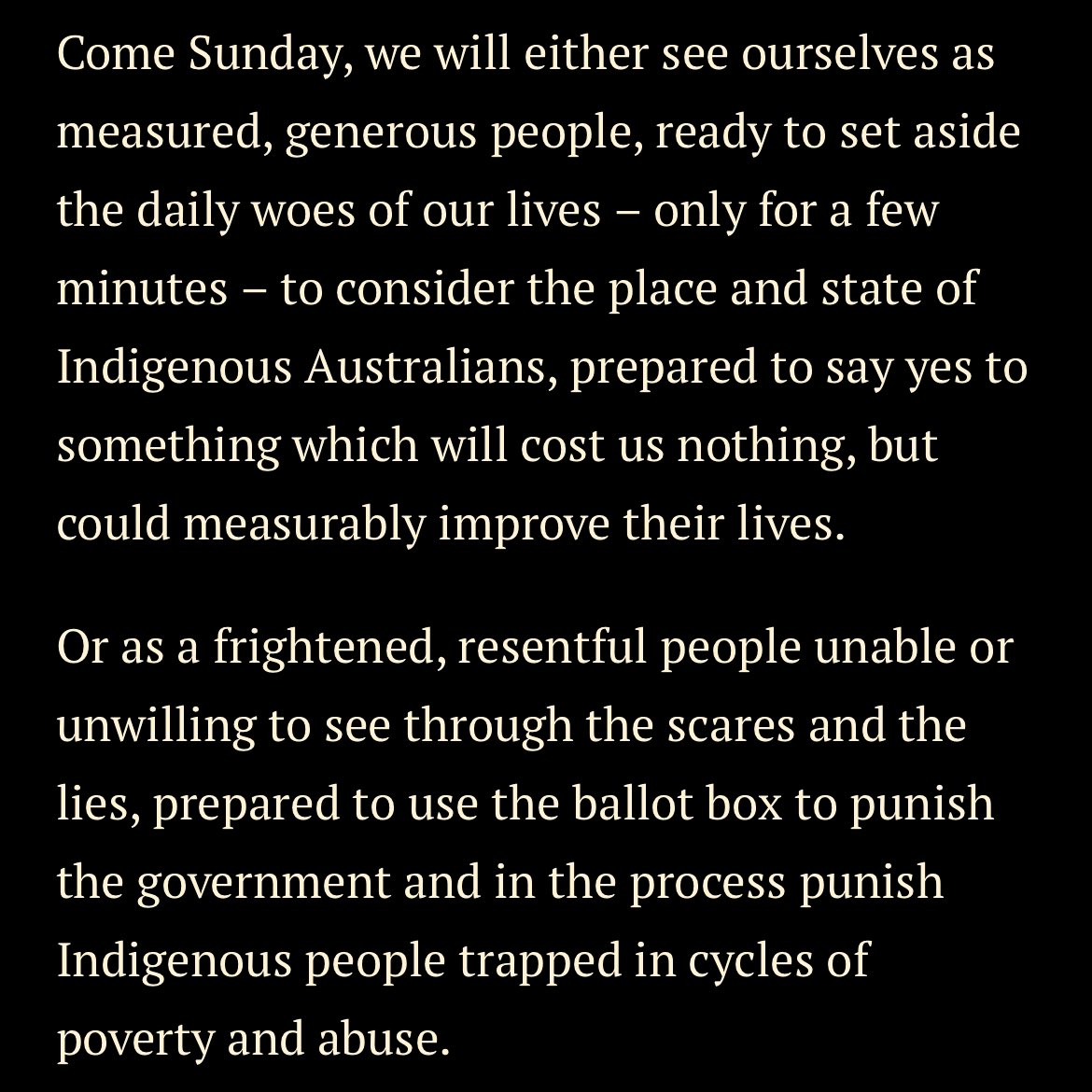 Niki Savva offers a stark choice on #thevoice #voteyes