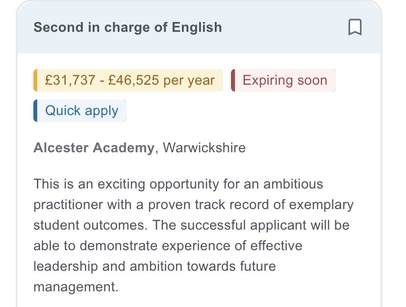 AlcesterAcademy's tweet photo. Not long to apply @AlcesterAcademy deadline is Friday @AlcesterMaths @EnglishAlcester see @tes https://t.co/BB5PX6kTs1