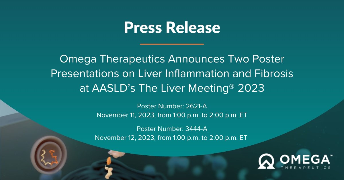 OmegaTX's tweet photo. We will present new preclinical data at @AASLDtweets’ #TLM23 next month demonstrating the versatile potential of #EpigenomicControllers to modulate genes associated with inflammatory and fibrotic liver diseases. Learn more by reading our press release: https://t.co/otMqiCjkih https://t.co/sTo7uRDLct