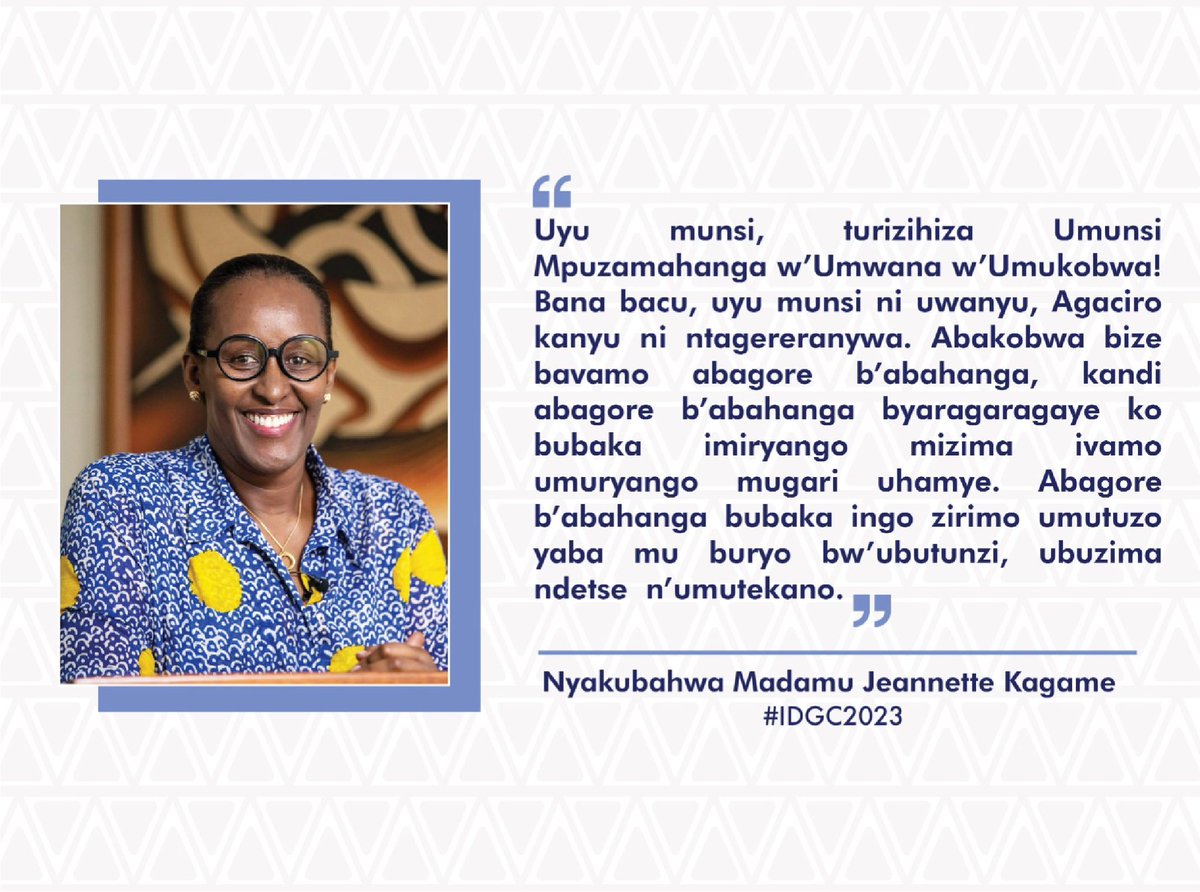 FirstLadyRwanda's tweet photo. Umunsi mwiza w’Umwana w’Umukobwa! 

#IDGC2023 https://t.co/JW13HtCrYW