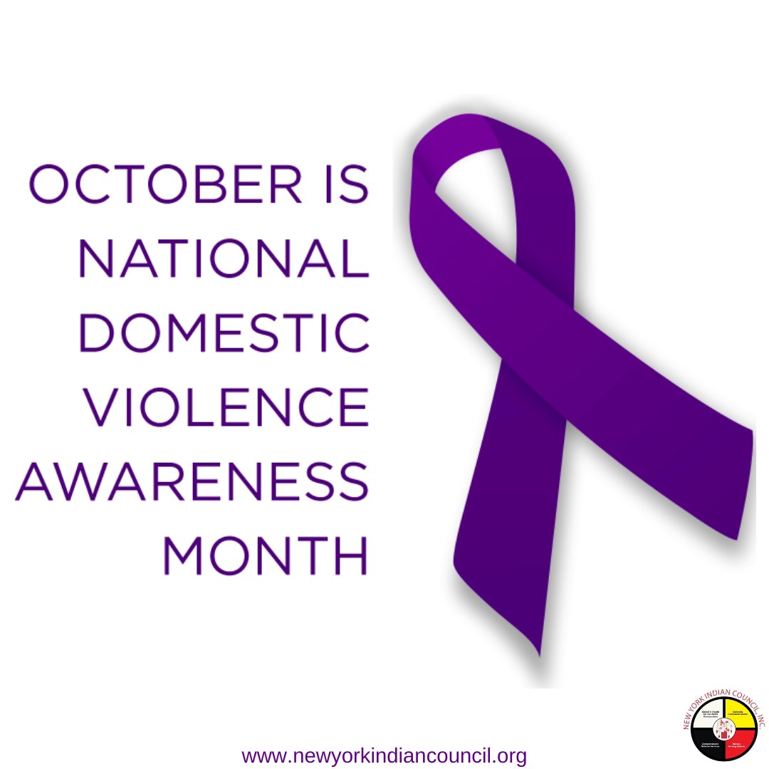 NYIndianCouncil's tweet image. October: Nat'l Domestic Violence Awareness Month. Vital for all, pivotal for Native Americans. High rates due to history's weight. Let's raise awareness, break the cycle, and support Native communities' safety. 💜🤝 #EndDomesticViolence #SupportNativeCommunities