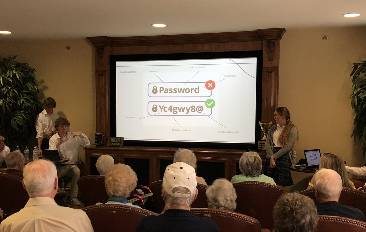 kristyBlsdx5's tweet image. Today, our Cybersecurity students went to Twin Oaks at Heritage to help their residents learn about being safe online!  They did a wonderful  job!!  #STEM @StDominicHS #PLTW