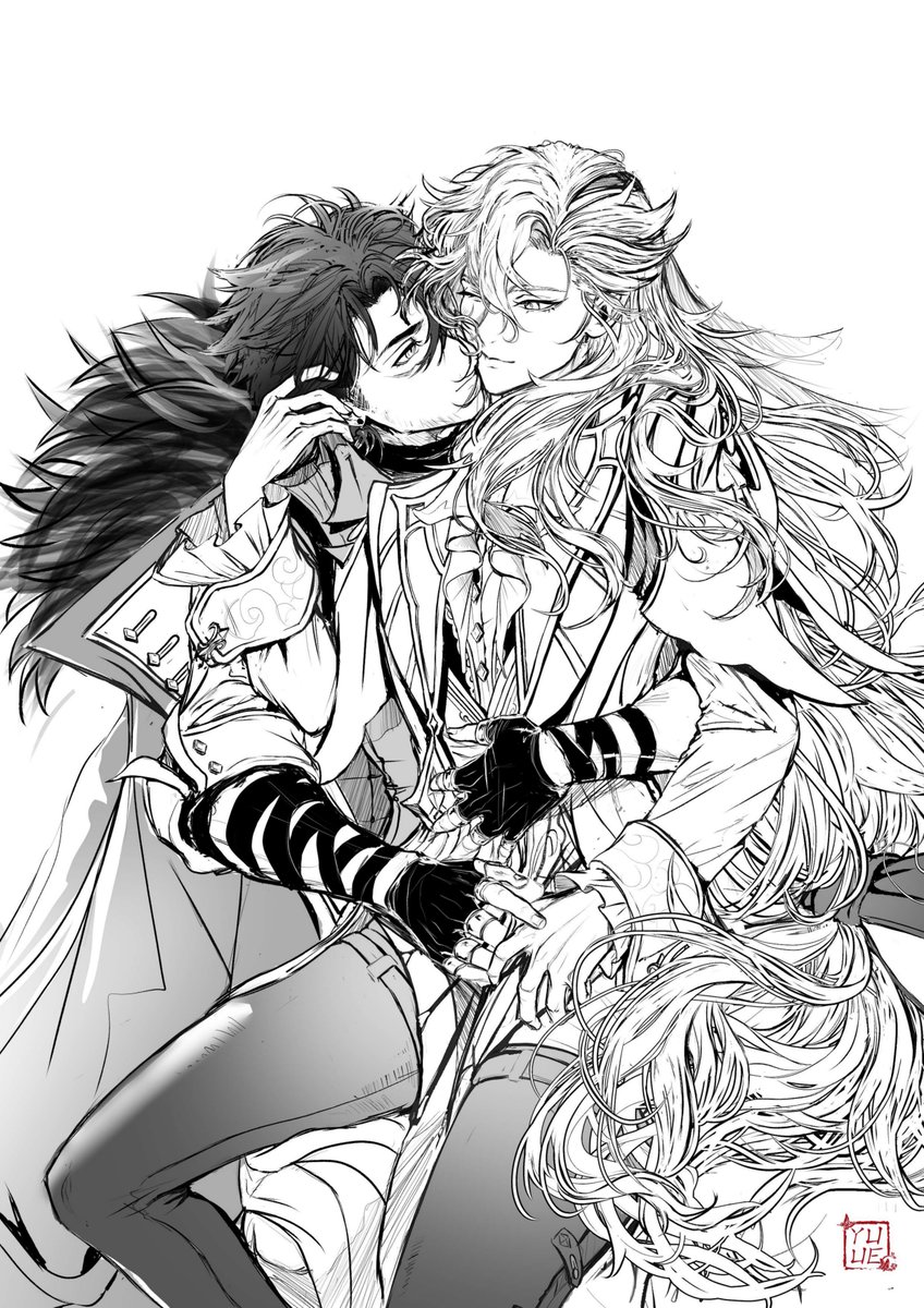 ⛓️🌧️Another wriolette practice 🖤~~  (starting to learn by heart how to draw Neuvillette outfit ><.....)
 #wriolette