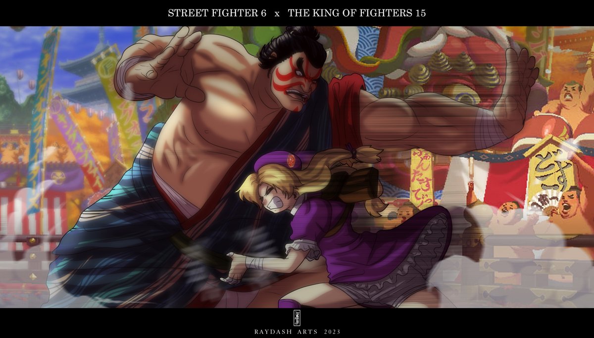SUMO FIGHT! E Honda vs Hinako . #kof #kofxv #kof15 #thekingoffighters15 #streetfighter #streetfighter6 #sf6 #ehonda #hinako #raydasharts #CAPCOM #SNK  #raydasharts #sumowrestling