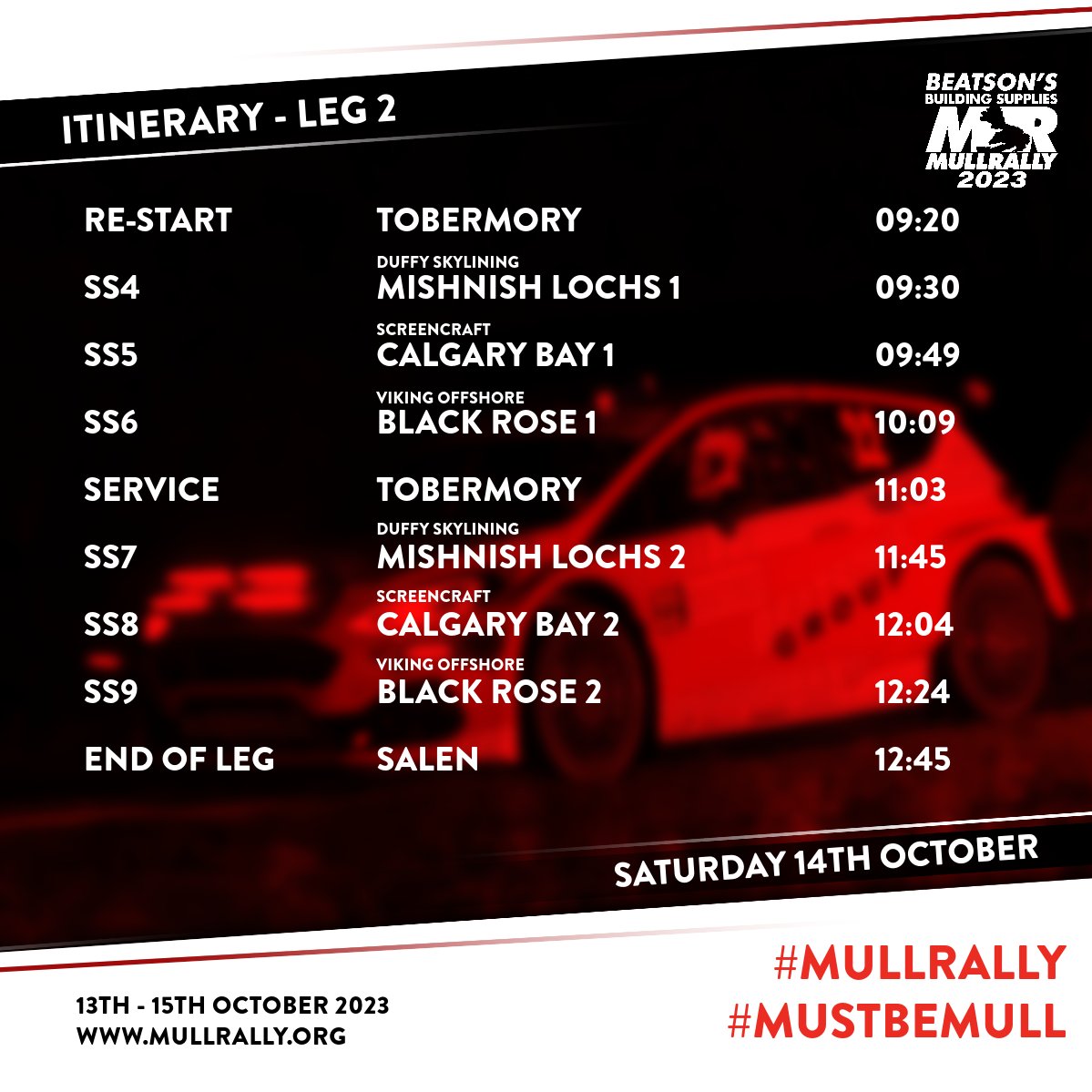 RallyMull's tweet photo. ⏱️📆Mull Rally itinerary

Here is a brief overview of what's in store this weekend for our crews and what YOU can look forward to! 

#abplace2b | #argyllbeback | #RespectProtectEnjoy | #MullRally I #MustBeMull I https://t.co/NmXts7ikam