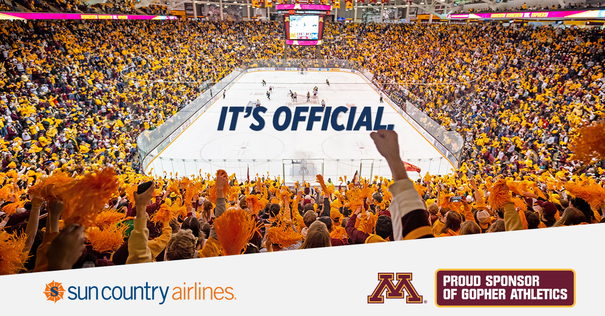 SunCountryAir's tweet photo. 📢Big news 📢 We're thrilled to share that we are now the Official Airline of Gopher Athletics! Read more about the new partnership here: https://t.co/bS23O1YEzS #GopherAthletics #SunCountry #GetToGoing https://t.co/VKXgwqVptr