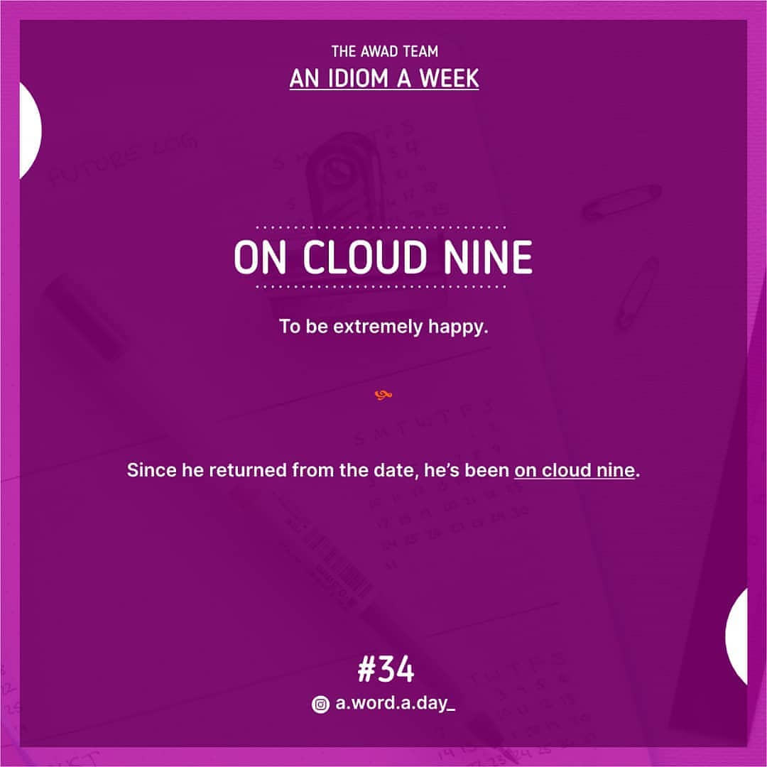 _AWORDADAY's tweet photo. Learn what it actually means to be on cloud nine!😇

#idioms #vocabulary #Englishgrammar

https://t.co/ufxJyg81WR https://t.co/FpNn4y452k