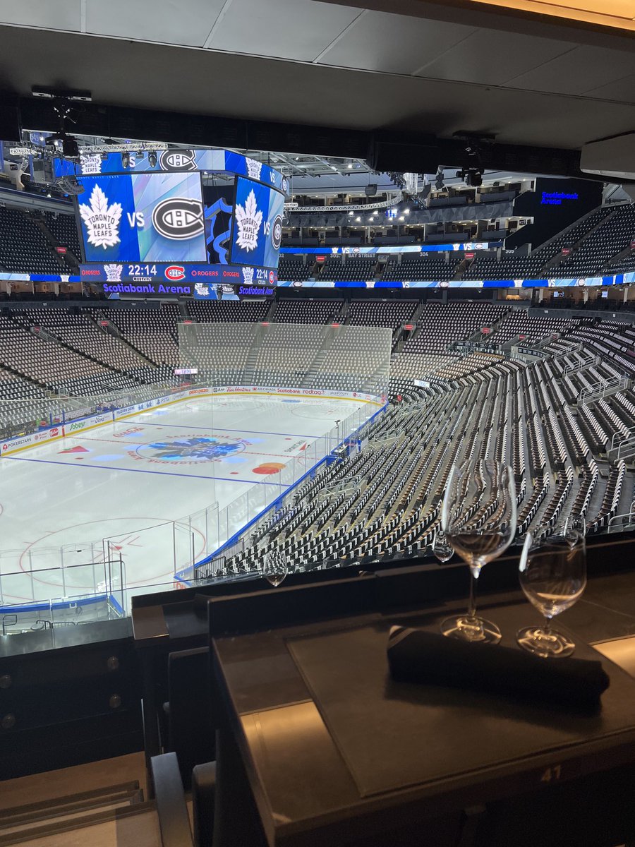 Bonsie1951's tweet photo. Lots of changes ⁦@ScotiabankArena⁩ as we get set to enjoy my 42nd opening night with ⁦@MapleLeafs⁩ hosting the Han’s. One thing that hasn’t changed is ⁦@Jim_Ralph⁩ and I behind the mics. LETS GO HERE!!! https://t.co/LuA6MYyioT