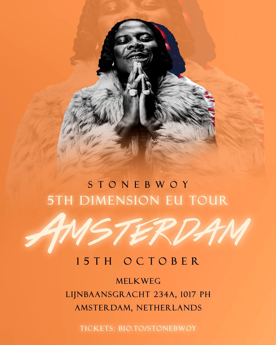This weekend Will Be Amazing! 
Can’t wait to see y’all!!
🎫 Bio.to/stonebwoy 
#5thDimensionWorldTour