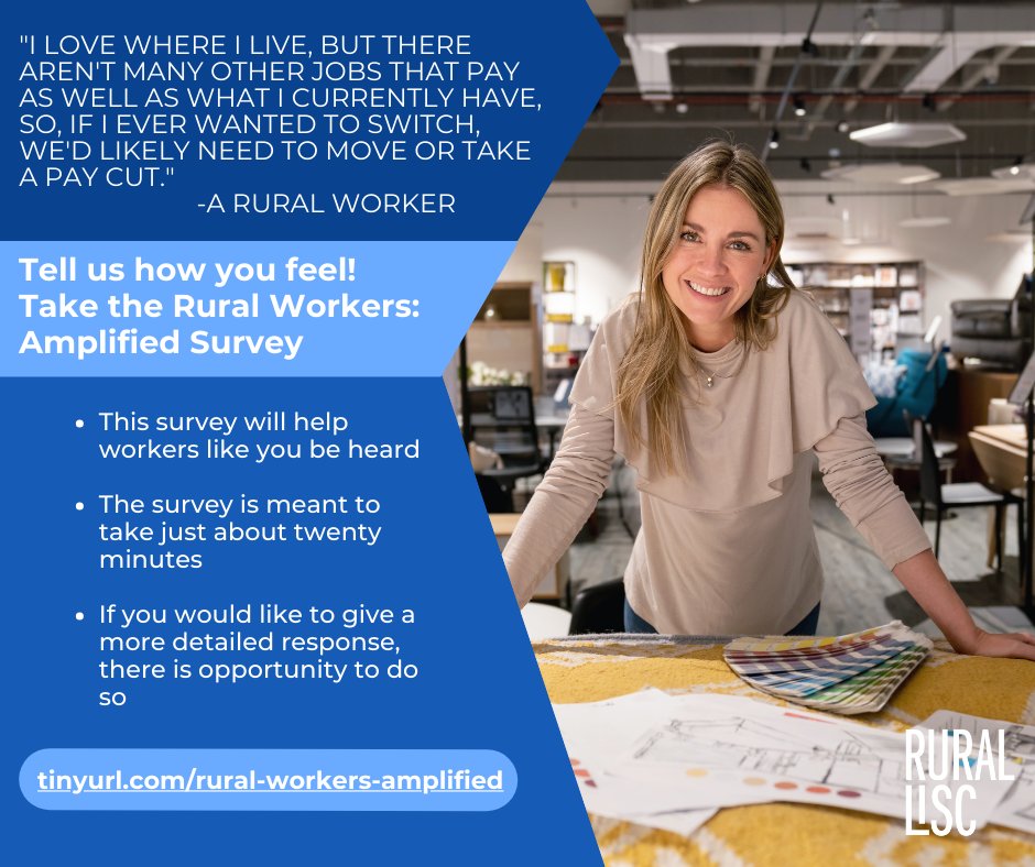 Thank you to all the #Rural #Workers who shared their experience with us! 

It’s not too late to add your thoughts in the “Rural Workers: Amplified” survey! Are you working, living, or seeking work in a rural area? Your voice matters: tinyurl.com/rural-workers-…