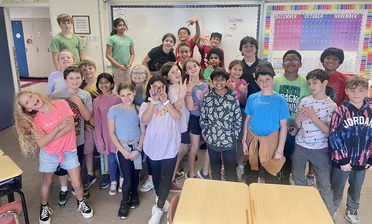 Thank you North Serves for bringing Drew to 5O’ today as a “North Future's Day Teachers Aid's”. The kids miss him already!! #awesomeamvet