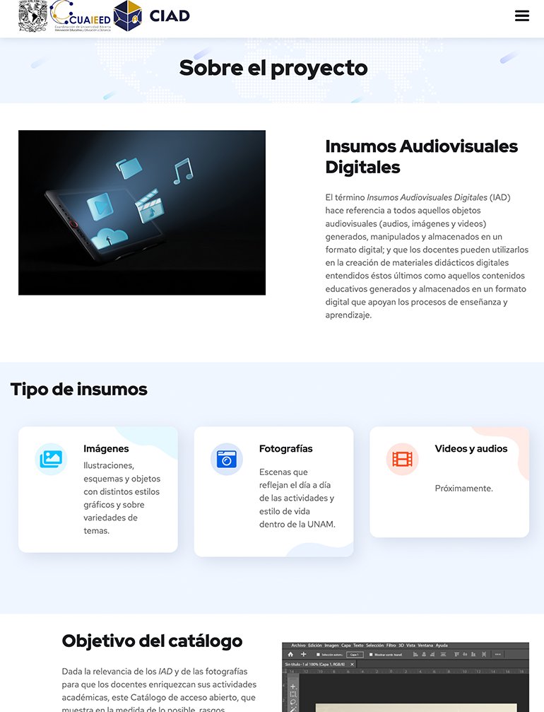 ¿Buscas ilustraciones o fotografías para la creación de materiales o trabajos académicos?

¡Te presentamos el Catálogo de Insumos Audiovisuales Digitales! 🤩

¡No lo pienses más! Ingresa, explora y descarga.  ciad.cuaieed.unam.mx
