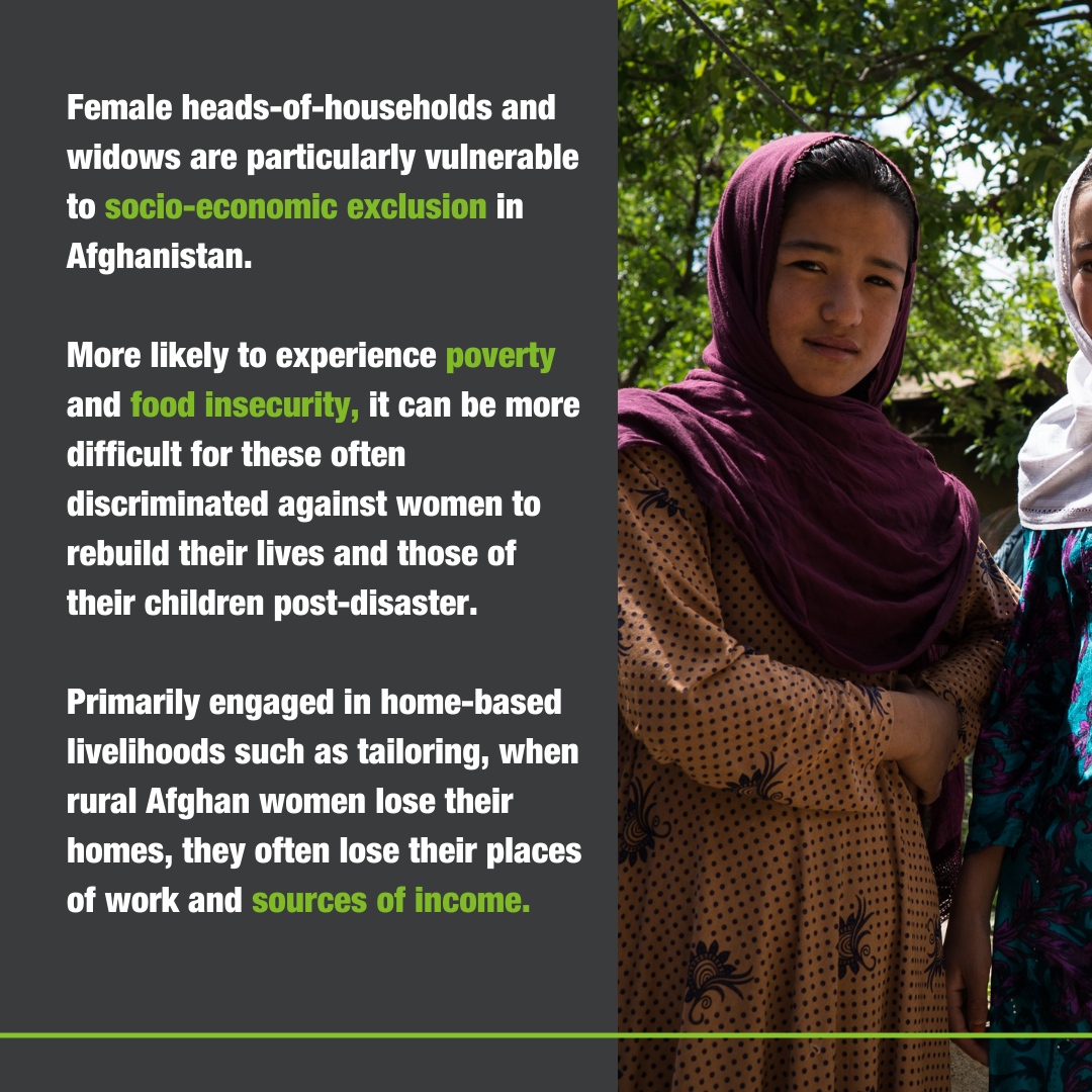 Afghanaid's tweet photo. When disasters like earthquakes strike, it is often women and girls who are hardest hit by their impact ➡️ Swipe to learn more about the compounding risks they face. 

🙏🏽Please consider making a generous donation to our emergency earthquake appeal: https://t.co/gIYzOy6D1j https://t.co/um0i05E2Hj